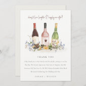 ワイルドフラワーズ応援を愛するワインボトル結婚ズ サンキューカード (正面/裏面)