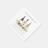 ワイルドフラワーズ応援を愛するワインボトル結婚ズ スタンダードカクテルナプキン (角)