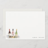 ワイルドフラワーズ応援を愛するワインボトル結婚ズ ノートカード (正面/裏面)