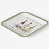 ワイルドフラワーズ応援を愛するワインボトル結婚ズ ペーパープレート (傾斜あり)