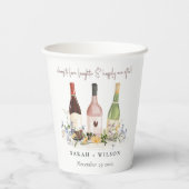 ワイルドフラワーズ応援を愛するワインボトル結婚ズ 紙コップ (裏面)