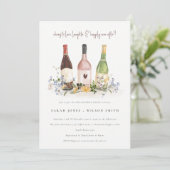 ワイルドフラワーズ応援ラブワインボトル婚約 招待状 (スタンド正面)
