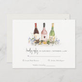 ワイルドフラワーズ応援ワインボトルウェディングレセプション 出欠カード (正面/裏面)