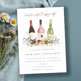 ワイルドフラワーズ応援ワインボトルカップルシャワー 招待状