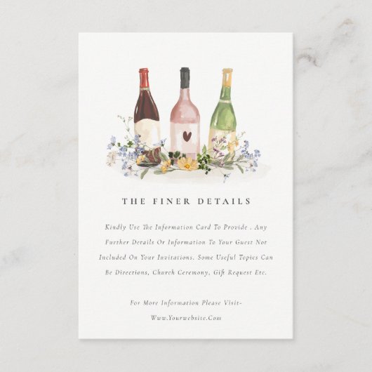 ワイルドフラワーズ応援ワインボトル結婚ズ詳細 エンクロージャーカード (正面)
