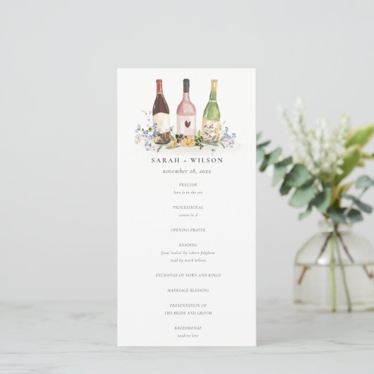 ワイルドフラワーズ応援ワインボトル結婚式 プログラム (スタンド正面)