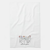 ワイルドフラワーズ新婚のモノグラム キッチンタオル (縦)