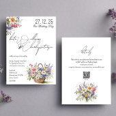 ワイルドフラワーズ春サマー秋の結婚式招待状 招待状