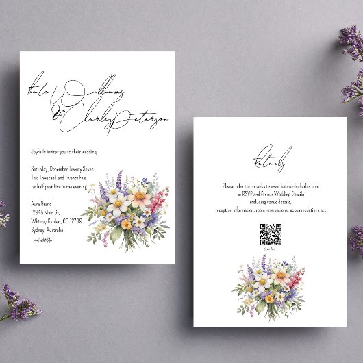 ワイルドフラワーズ春サマー秋の結婚式招待状 招待状