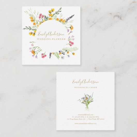 ワイルドフラワーズ春ボヘミアン名刺 スクエア名刺 (正面/裏面)