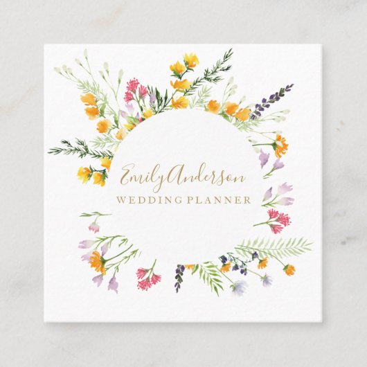 ワイルドフラワーズ春ボヘミアン名刺 スクエア名刺 (正面)