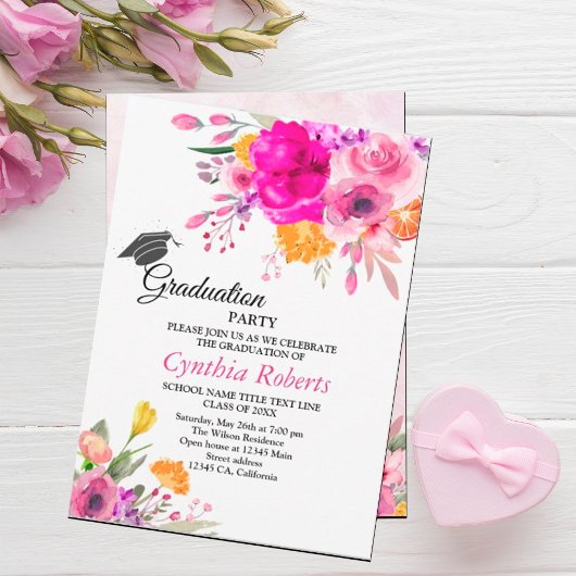 ワイルドフラワーズ春卒業招待状 招待状