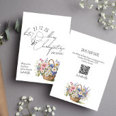 ワイルドフラワーズ春夏秋日付を保存 招待状