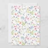 ワイルドフラワーズ春花咲きフローラ赤ちゃんシャワー 招待状 (裏面)