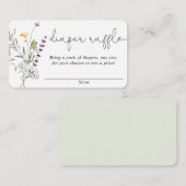 ワイルドフラワーズ春赤ちゃんシャワーおむつラッフルカード エンクロージャーカード (正面/裏面)