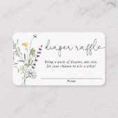 ワイルドフラワーズ春赤ちゃんシャワーおむつラッフルカード エンクロージャーカード (正面)
