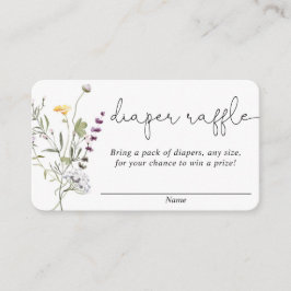 ワイルドフラワーズ春赤ちゃんシャワーおむつラッフルカード エンクロージャーカード