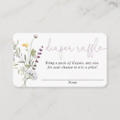ワイルドフラワーズ春赤ちゃんシャワーおむつラッフルカード エンクロージャーカード (正面)
