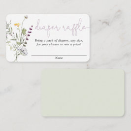 ワイルドフラワーズ春赤ちゃんシャワーおむつラッフルカード エンクロージャーカード