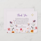 ワイルドフラワーズ正教会キリスト教の赤ちゃんシャワー サンキューカード (正面/裏面)