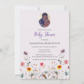 ワイルドフラワーズ正教会キリスト教の赤ちゃんシャワー 招待状 (正面)