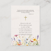 ワイルドフラワーズ正教会クリスチャン葬儀祈りの言葉カード プレイスカード (裏面)