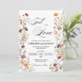 ワイルドフラワーズ秋インラブエレガントな結婚式 招待状 (スタンド正面)