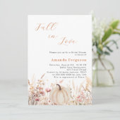 ワイルドフラワーズ秋ラブカボチャ桃ブライダルシャワー 招待状 (スタンド正面)