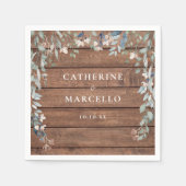 ワイルドフラワーズ素朴フローラカ結婚ケード スタンダードカクテルナプキン (正面)