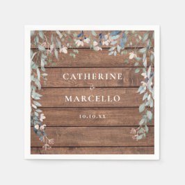 ワイルドフラワーズ素朴フローラカ結婚ケード スタンダードカクテルナプキン