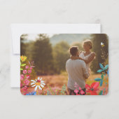ワイルドフラワーズ結婚の写真カード 招待状 (裏面)