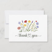 ワイルドフラワーズ結婚タイポグラフィ サンキューカード (正面)