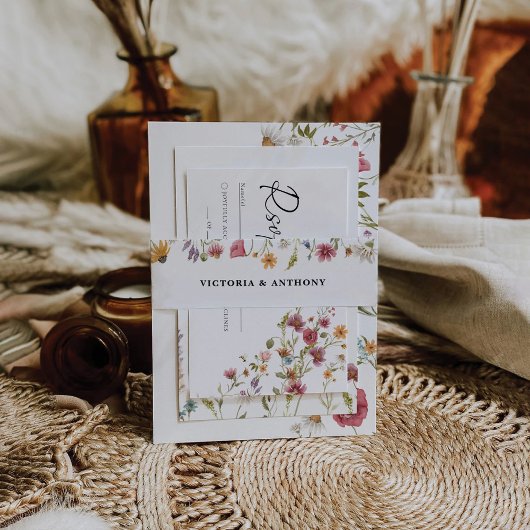 ワイルドフラワーズ結婚式招待状ベリーバンド 招待状ベリーバンド