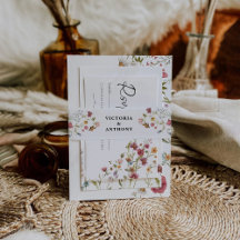 ワイルドフラワーズ結婚式招待状ベリーバンド