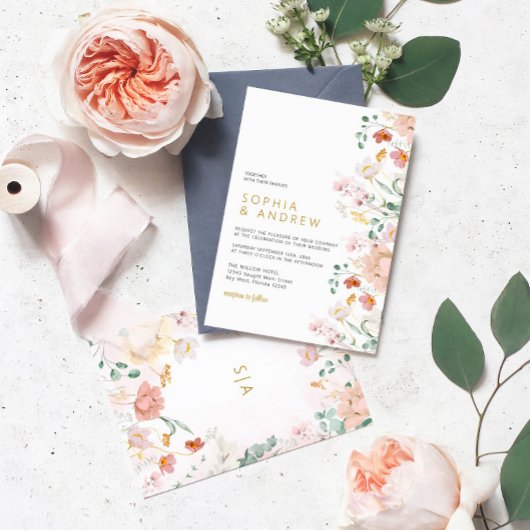 ワイルドフラワーズ結婚式招待状 招待状