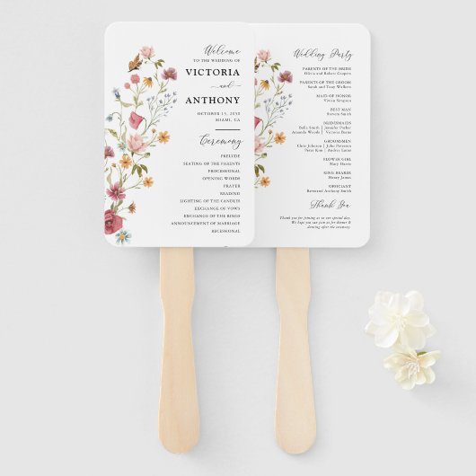 ワイルドフラワーズ結婚式 プログラムハンドファン ハンドファン (正面&裏面)