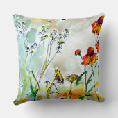 ワイルドフラワーズ自然アートウォームカラー クッション (裏面)