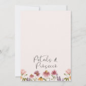 ワイルドフラワーズ花びらとプロセッコブライダルシャワー 招待状 (裏面)