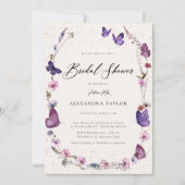 ワイルドフラワーズ蝶フローラシックブライダルシャワー 招待状 (正面)