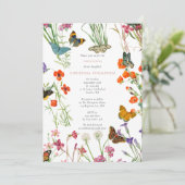 ワイルドフラワーズ蝶《キリスト教》洗礼式や命名式バプテスマ 招待状 (スタンド正面)