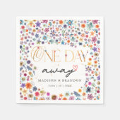 ワイルドフラワーズ遠くに結婚のある日のリハーサル スタンダードカクテルナプキン (正面)