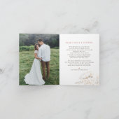 ワイルドフラワーズ金ゴールドエレガントな結婚式ありがとう写真 サンキューカード (内部)