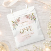 ワイルドフラワーズ金ゴールドガール最初のバースデー感謝していタユー フェイバーバッグ (クリップ留めされた状態)