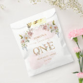 ワイルドフラワーズ金ゴールドガール最初のバースデー感謝していタユー フェイバーバッグ (封をした状態)