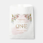 ワイルドフラワーズ金ゴールドガール最初のバースデー感謝していタユー フェイバーバッグ (正面)