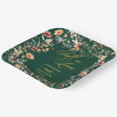 ワイルドフラワーズ金ゴールド「愛の秋」エレガントな結婚式 ペーパープレート (傾斜あり)