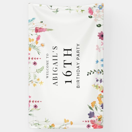 ワイルドフラワーズ16thバースデーパーティーへようこそ 横断幕 (縦)