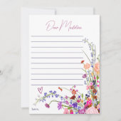 ワイルドフラワーズ1st誕生日タイムカプセル文字 招待状 (正面)