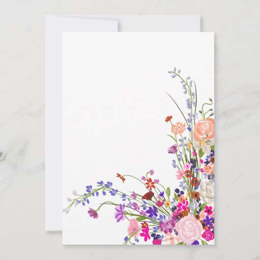 ワイルドフラワーズ1st誕生日タイムカプセル文字 招待状 (裏面)