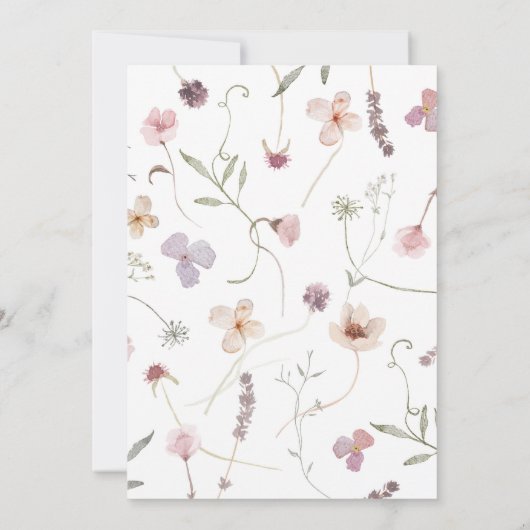 ワイルドフラワーズ1st誕生日ワイルドワン赤面ピンク 招待状 (裏面)